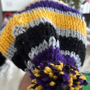 Unisex hat handmade color of the Baltimore Ravens yellow, grey, purple